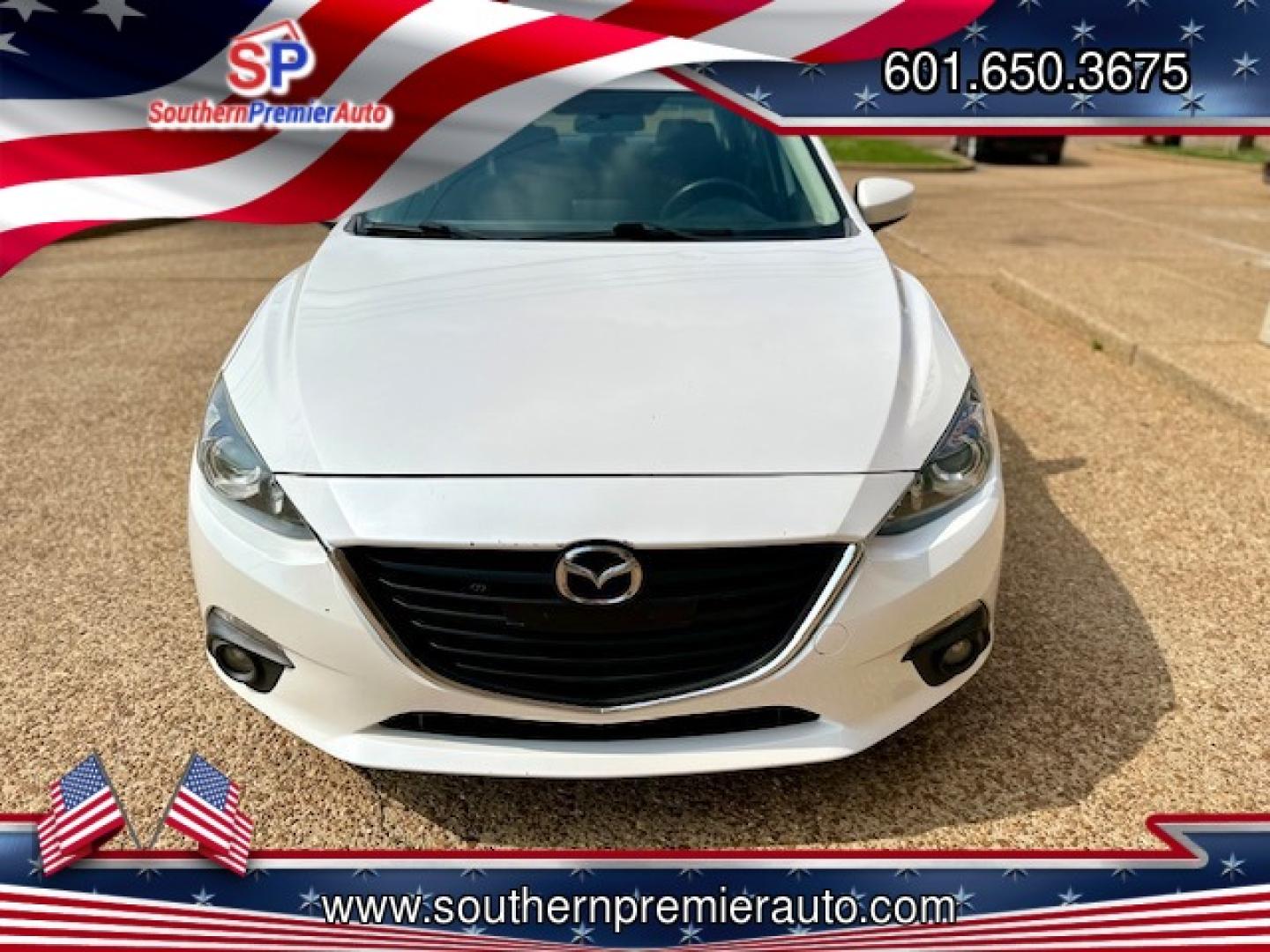 2015 WHITE MAZDA MAZDA3 I TOURING W/S (3MZBM1V70FM) , located at 922 W. Beacon St., Philadelphia, MS, 39350, (601) 650-3675, 32.770447, -89.127151 - Photo#1